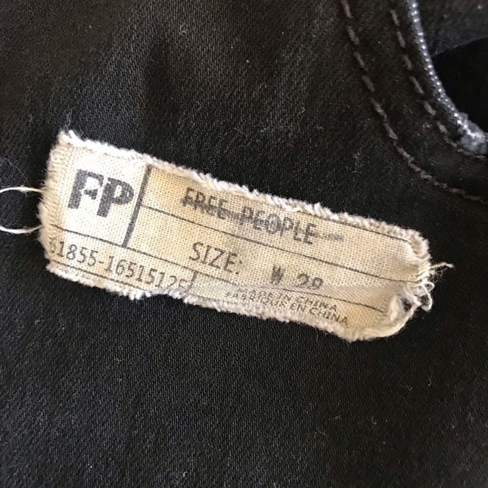 Free People Black Ripped Skinny Jeans